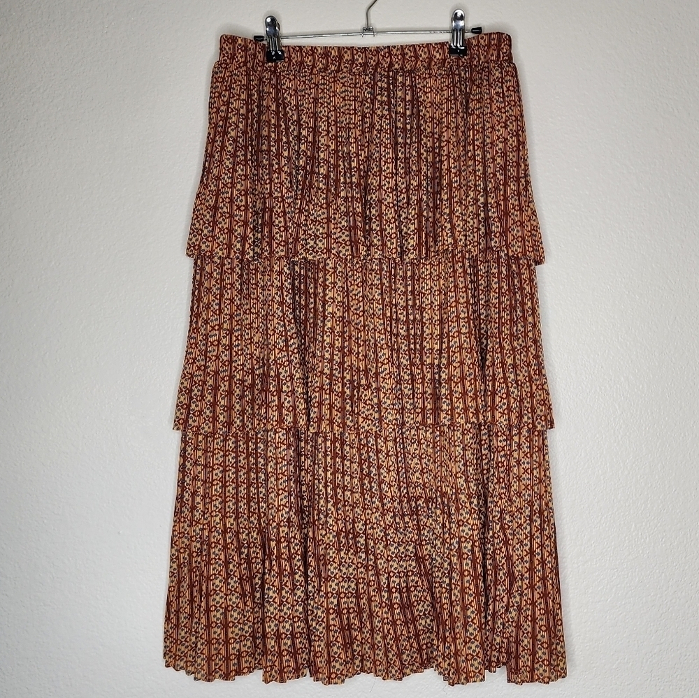 Anthropologie Comme Toi Tired Skirt L